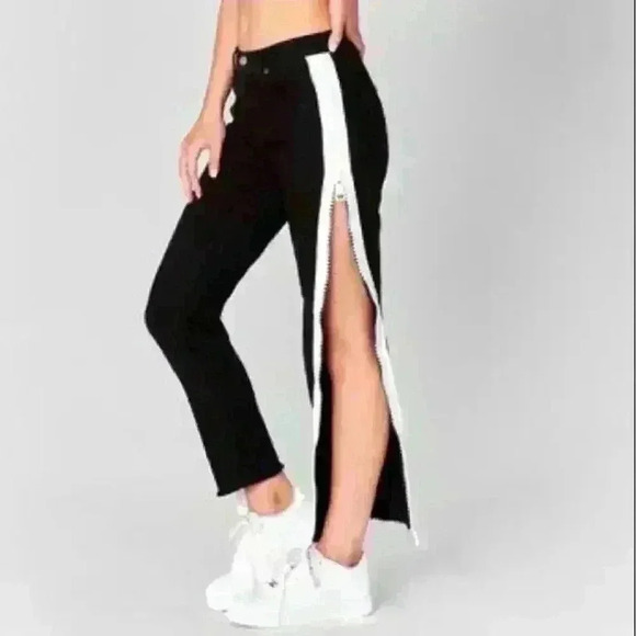 P5050 carmar Los Angeles black with white full zip leg size 27 - Picture 3 of 7